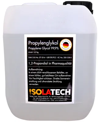 Produktbild von ISOLATECH Propylenglykol 5L Kanister 99,9% Pharmaqualität – ohne Ausgießhahn