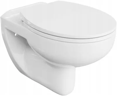 Produktbild von VBChome Hänge-WC Spülrandloses Keramik mit Toilettendeckel WC-Sitz Absenkautomatik Rimless SoftClose-Funktion Tiefspüler Toilette Oval Form Wand WC