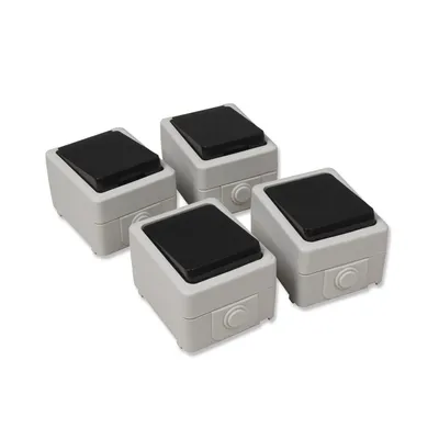 Produktbild von 4-teiliges Feuchtraum-Set McPower "Taff Flur", grau, IP44