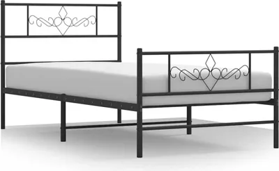 Obrázek produktu pro vidaXL Postel s čelem a nohou kovová černá 100x200 cm