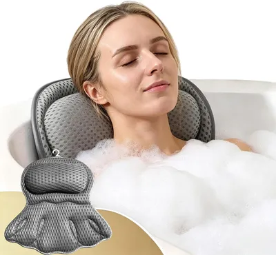 Productafbeelding van Badkussen met ergonomische neksteun en 6 zuignappen