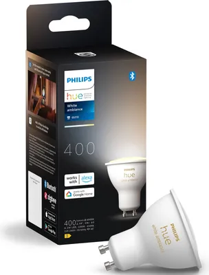 Produktbild von Philips Hue White ambience GU10 - Smarter Spot, Intelligentes Leuchtmittel, Bluetooth/Zigbee, Weiß, LED, Kunststoff, GU10