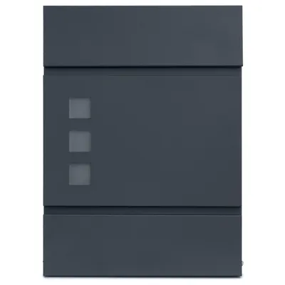 Produktbild von Verda Briefkasten mit Zeitungsfach, 37 x 27 x 10,5 cm, Anthrazit RAL7016,  2X Schlüssel, Montagematerial Postkasten großer Einwurf  SN3717-1