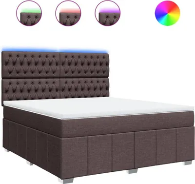 Produktbild von Boxspringbett mit Matratze Dunkelbraun 180x200 cm Stoff