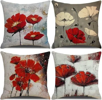 Produktbild von Famanu Kissenhülle 40 x 40 cm, Set von 4 dekorativen Kissenhüllen - Geometrisches Muster