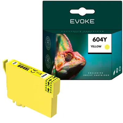 Immagine prodotto di Inchiostri compatibili Evoke per stampanti Epson 604XL 604 XL, colore giallo, capacità 9 ml, resa di 780 pagine, compatibili con i modelli Expression Home XP-2200, 2205, 3200, 3205, 4200, 4205 e WorkForce WF-2910DWF, 2930DWF, 2935DWF, 2950DWF