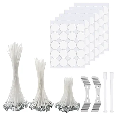 Image de Kerzendocht Set : 120 mèches sans fumée, 3 longueurs (10/15/20 cm) pour la fabrication de bougies faites maison