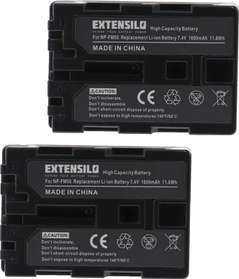 Produktbild von EXTENSILO 2x Akku kompatibel mit Sony DCR-DVD101E, DCR-DVD100, DCR-DVD200E, DCR-DVD101, DCR-DVD200, DCR-DVD100E Kamera (1600 mAh, 7,4 V, Li-Ion)