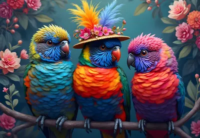 Productafbeelding van BLUEBIRD Puzzel: Regenboogpapegaaien, 1000 stukjes