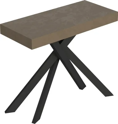 Produktbild von Ausziehbare Konsole 90x40/300 cm Saki-Taubengrau-Anthrazit-Beine