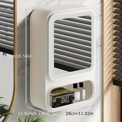 Produktbild von Spiegelschrank 42 x 28 x 12 cm weiß 1 türig bis 24 kg belastbar, Badezimmerschrank
