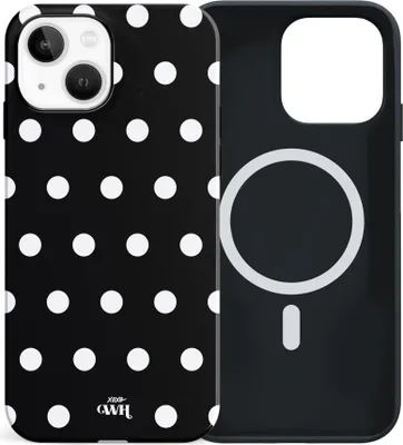 Produktbild von Polka Dots (Black) MagSafe - Double Layer  - Kompatibel mit iPhone 15