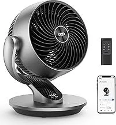 Produktbild von Dreo 28dB Leiser Smart Tischventilator für Schlafzimmer Büro, Ventilator mit Fernbedienung Kühlung 21M Windentfernung 4-Geschwindigstufe 5 Modi 12H Timer 90° Auto 120° Manuell oszillierend, Lynx S