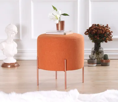 Produktbild von Hanah Home, Copper 42 - Orange, Fußhocker & -bänke, Sitzpuff, Orange, Baumwolle, 40 x 42 x 40 x cm