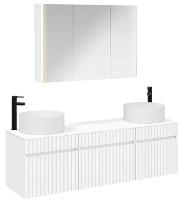 Immagine prodotto di Set di mobili da bagno vidaXL, 4 pezzi, bianco, 103,5 x 15,5 x 70 cm