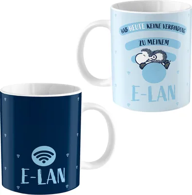 Produktbild von Sheepworld 47062 Zaubertasse mit Wechselmotiv E-LAN, Porzellan, 35 cl, Geschenkbox