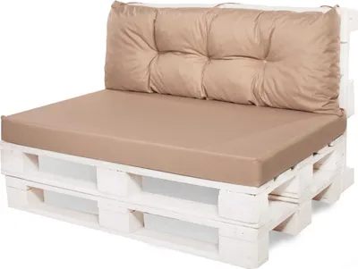 Produktbild von Palettenkissen set 120x60+Rückenkissen 120x40cm| Sitzkissen outdoor| Europaletten kissen| Bankkissen auflagen Beige| Gartenkissen