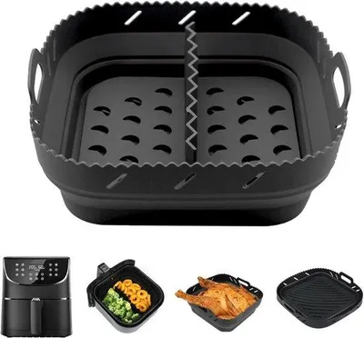 Produktbild von Silikon-Form für Airfryer, 55-62l, schwarz, mit Trennwänden