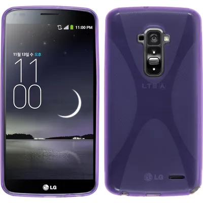Produktbild von PhoneNatic Case kompatibel mit LG G Flex - lila Silikon Hülle X-Style + 2 Schutzfolien