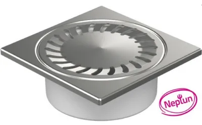 Obrázok produktu pre Chuděj Podlahová vpusť Neptun DN50/82 x N 150 x 150 mm nerezová mřížka 320 x N