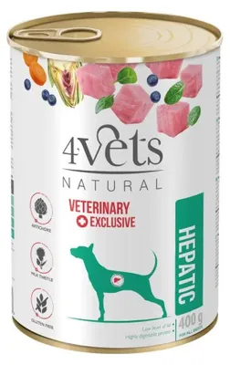 Obrázok produktu pre 4VETS Natural Hepatic Dog - mokré krmivo pre psov - 400 g