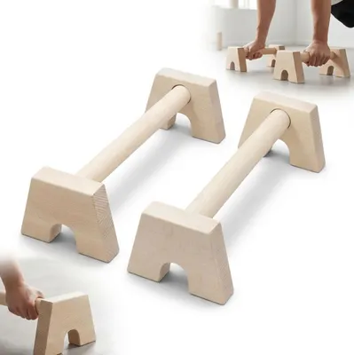Produktbild von LANGEN Stützen Griffe aus Holz für Calisthenics-Übungen