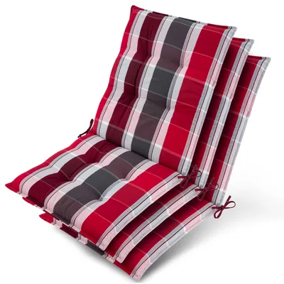 Immagine prodotto di Beautissu, set da 3 cuscini Sun-NL Niederlehner, 100x50x8 cm, a righe rosse e antracite