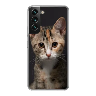 Produktbild von MuchoWow® Handyhülle Schutzhülle Hülle für Samsung Galaxy S22 Katze - Schwarz - Porträt Silikon Softcase Handy Hülle - Mobiltelefonhülle