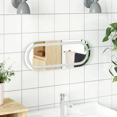 Obrázek produktu pro LED zrcadlo do koupelny, průhledné, 40 x 15 cm, tvrzené sklo