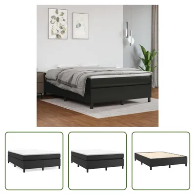 Produktbild von The Living Store Bettgestell Schwarz 140x190 cm Kunstleder