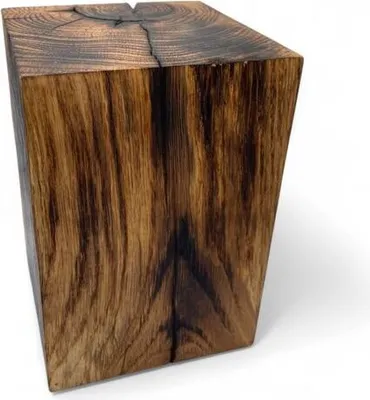 Image de Colonne en chêne brûlé 15x15x15cm, bloc de chêne, bloc de bois, décoration de style rustique