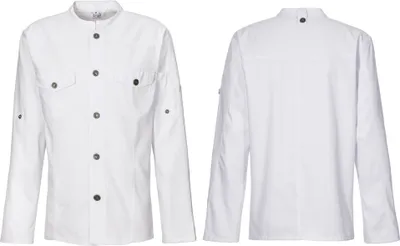 Produktbild von Kochjacke Westernstyle, langarm, Druckknöpfe, Fb. weiss, Gr. M : weiß : 65% Polyester 35%Baumwolle 220 g/m² : M