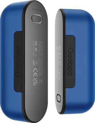 Scaldamani Elettrico Magnetico 2 In 1, 10.000 MAh Powerbank, Ricarica Rapida 3 Sec, 3 Livelli Calore, Torcia LED, Grigio, Regalo Invernale