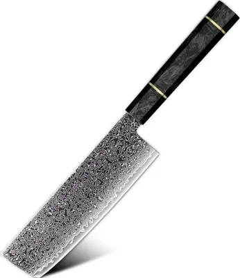 Produktbild von Damast Küchenmesser Tsuriko Nakiri - Schwarz | Präzises Gemüsemesser KP37450