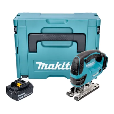 Obrázok produktu pre Akumulátorová priamočiara píla Makita DJV 180 T1XJ 18 V 135 mm + 1x akumulátor 5,0 Ah + Makpac - bez nabíjačky