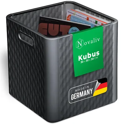 Productafbeelding van Novaliv Boxen, 30x30x30 cm, kunststof dozen voor Kallax-rekken. Opbergboxen voor planken, functioneren als kleine kasten. Ideaal als dozen voor Kallax-rekken. Vouwdozen, 30x30x30 cm. Vouwdoos 30x30, geschikt als Kallax-doos