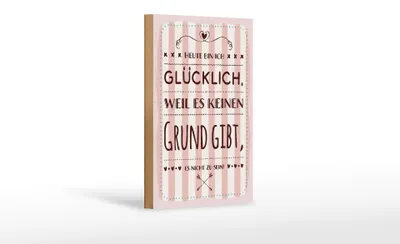 Produktbild von Holzschild Heute bin ich glücklich, 30 x 20 cm, Holzschilder Spruch Glück Weisheit