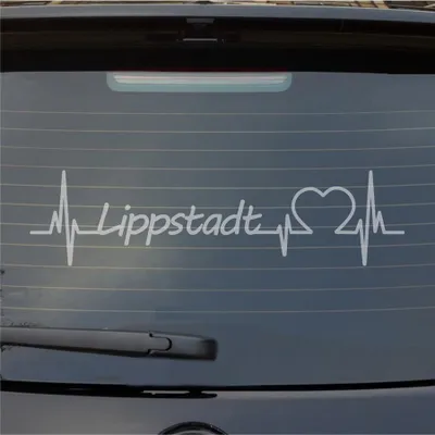 Produktbild von Heckscheibenaufkleber Lippstadt Herzschlag Puls Stadt Liebe 55x20 cm Milchglas Auto Aufkleber Sticker