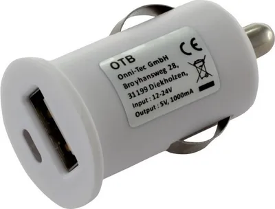 Produktbild von OTB KFZ-Ladeadapter USB - 1A - weiß - TINY