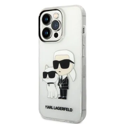 Produktbild von Karl Lagerfeld Klhcp14Lhnkctgt Iphone 14 Pro 6.1"" Transparentes Hardcase Gliter Karl&Choupette