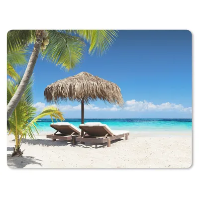 Produktbild von MuchoWow® Mauspad Mousepad Strand - Sonnenschirm - Meer 23x19 cm - Mousepads - Maus Mat - Pad - Mausunterlage - Schreibtischunterlage - Mauspad