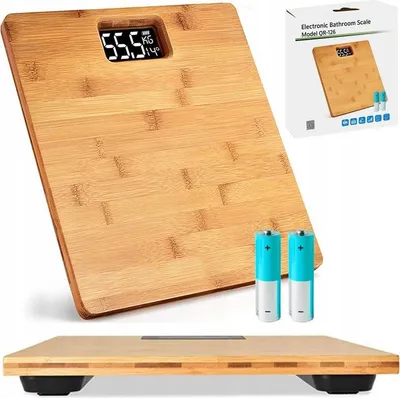 Image de Balance Digitale LED Bambou 180 kg Pèse Personne Électronique Affichage LCD Haute Précision