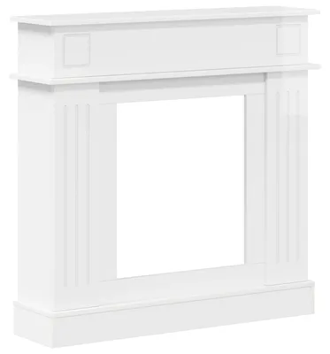 Immagine prodotto di vidaXL Cornice per camino, bianco lucido, 102 x 26 x 100 cm, realizzata in materiale composito di legno