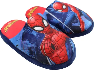 Produktbild von Marvel Spiderman Kinder Jungen Hausschuhe Slipper Schlüpfschuhe Pantoffeln – Bunt / 32