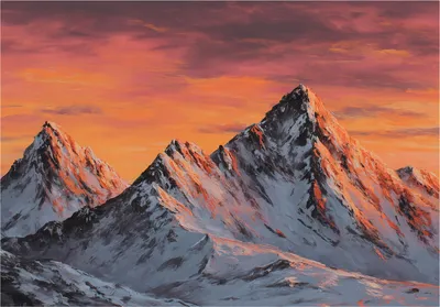 Produktbild von Fototapete Gebirge Natur Landschaft - 350x250 cm - Vliestapete Wohnzimmer Schlafzimmer - Vlies Fototapete Orange - 16287VX7