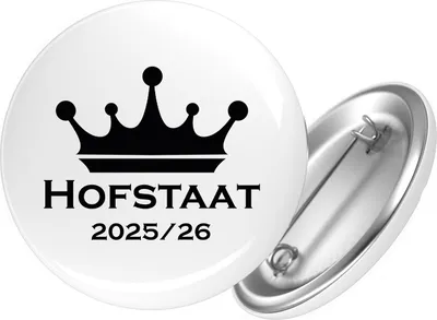 Produktbild von Huuraa Button Hofstaat 2025/26 Schützenfest 59mm rund mit Sicherheitsnadel Ansteckbutton Geschenkidee