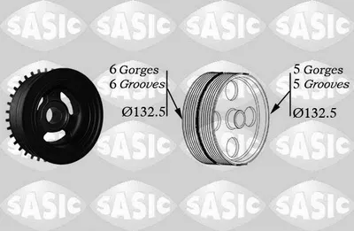 Produktbild von SASIC 2156068 Riemenscheibe Kurbelwelle für FORD Focus II Schrägheck (DA, HCP, DP)