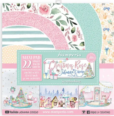 Obrázok produktu pre Sada papierov 30x30 - Stamperia - Christmas Rose
