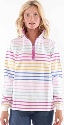 Produktbild von Lazy Jacks - Sweatshirt für Damen, mit kurzem Reißverschluss LJ188 (XS) (Regenbogen)