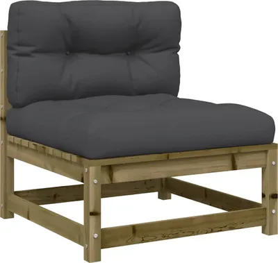 Produktbild von vidaXL Gartensofa ohne Armlehnen mit Kissen Kiefernholz Imprägniert